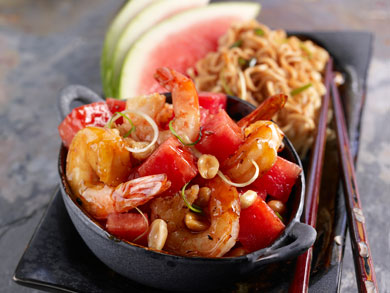 Kung Pao Watermelon Shrimp