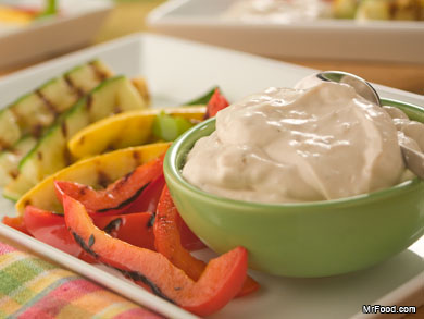 Grilled Veggies and Onion Dip