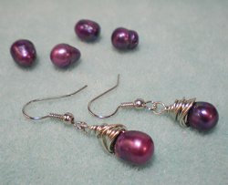 Funky Purple Pearl Earrings