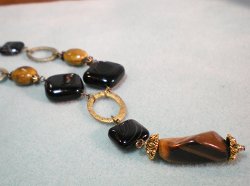 Ovals and Onyx Beaded Necklace