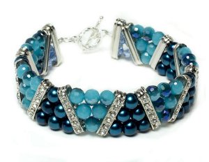 Shades of Blue Beaded Bracelet