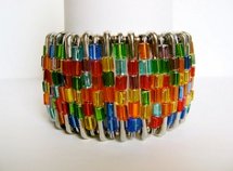 Stained Glass Safety Pin Cuff