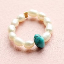 Turquoise and Pearl Ring 