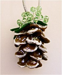 Precious Beads Clay Pinecone Ornament 