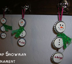 Bottle Cap Snowman Ornament