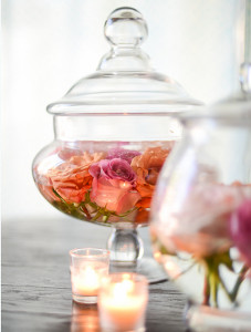 Exquistely Romantic Floating Roses Centerpieces