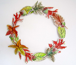 Book Page Fall Wreath 