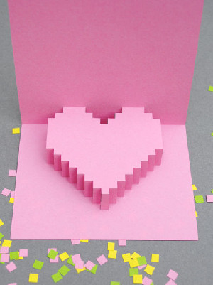 Pixelated Popup Heart