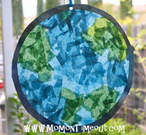 Stained Glass Planet Earth Day Globe