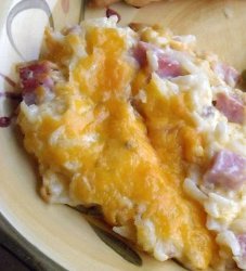 Cheesy Hashbrown Casserole with Ham
