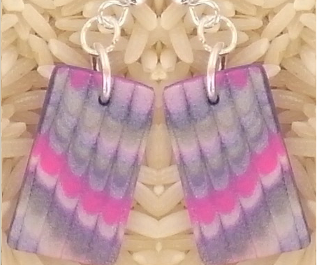 Purple Rectangle Earring