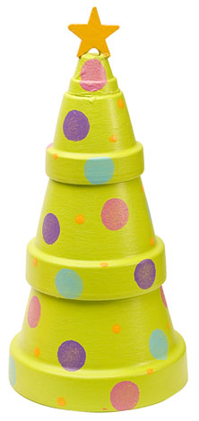 painted christmas tree pot