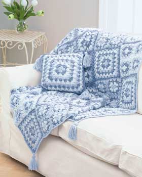 Granny Square Throw and Pillow