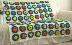 A Field of Flower Squares Afghan FaveCrafts.com