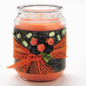 Black and Orange Decorative Candle 