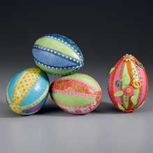 paper and ribbon easter eggs