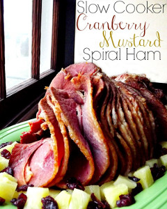 Slow Cooker Cranberry Mustard Spiral Ham