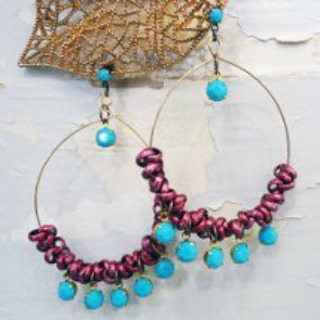 Chain and Crystal Hoop Earrings Chain and Crystal Hoop Earrings