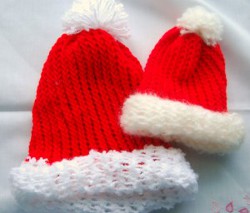 Loom Knitted Santa Hats