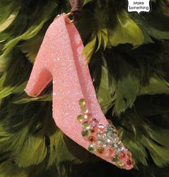 Glittered Glass Slipper Ornaments