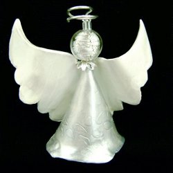 Heavenly Silver Beaded Angel Ornament