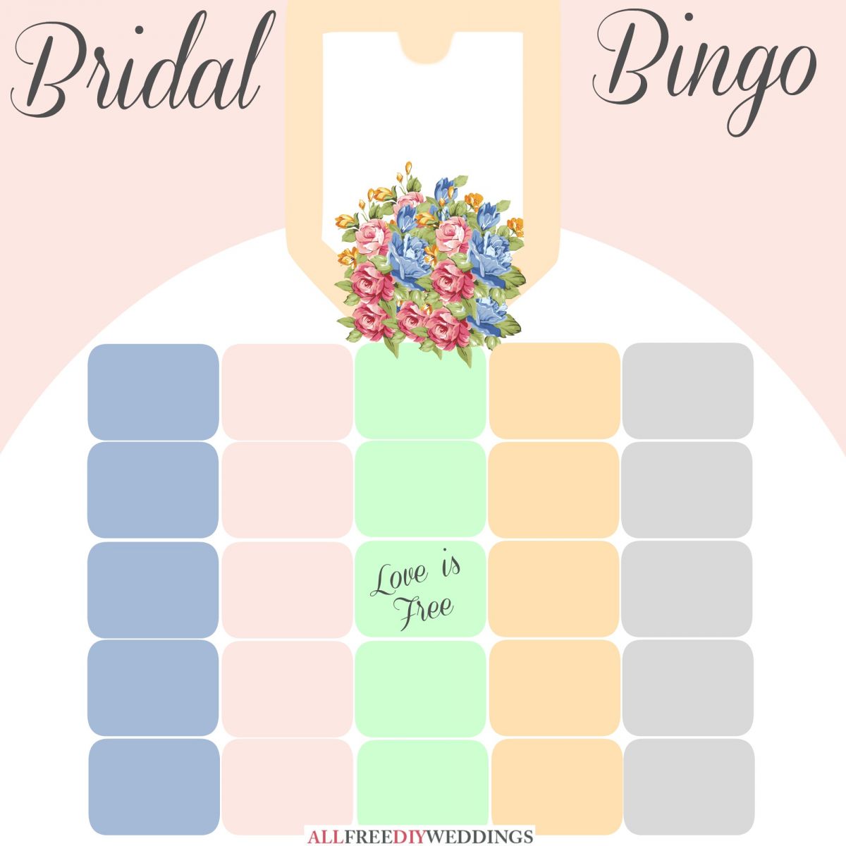 New Bridal Bingo: Free Bridal Shower Games  AllFreeDIYWeddings.com Regarding Blank Bridal Shower Bingo Template