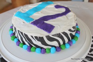 Zebra Striped Birthday Cake 