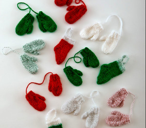 DIY Knit Mitten and Stocking Ornaments