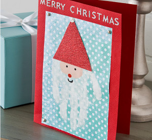 Merry Christmas Handprint Card | AllFreeHolidayCrafts.com