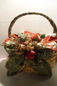 Festive Embellished Christmas Basket