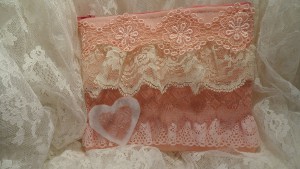Lace Embellished Valentine's Purse