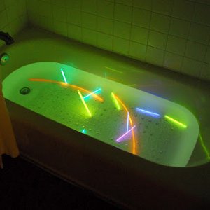 Neon Lights Nighttime Bath