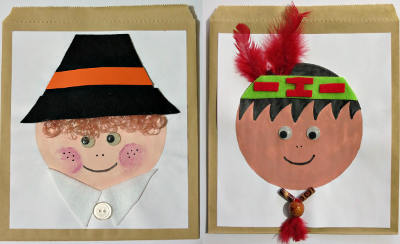 Pilgrim and Indian Thanksgiving Treat Bags