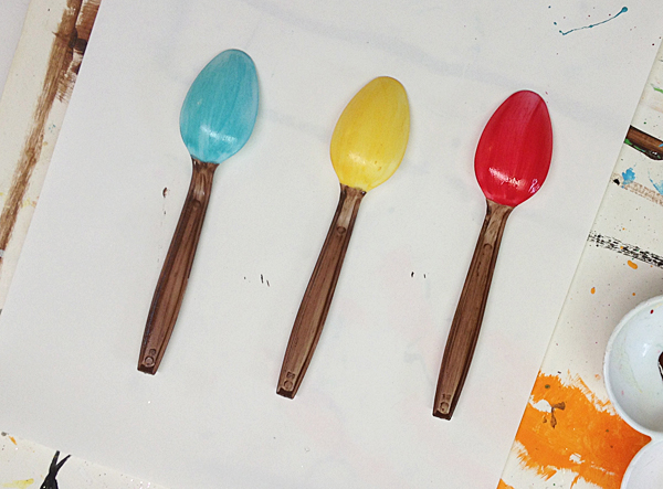 Plastic Spoon Bugs on a Branch