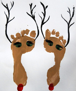 Festive Footprint Reindeer 