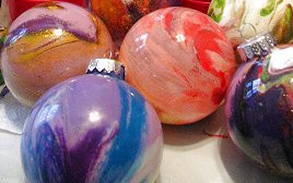 swirled paint glass ball ornaments allfreekidscrafts com swirled paint glass ball ornaments allfreekidscrafts com