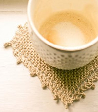 Lace Edged Linen Coasters
