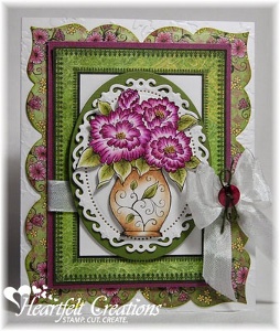 Bright Burgundy Blooms Handmade Card