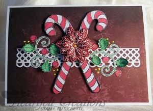 Candy Cane Berry Swirl Christmas Card