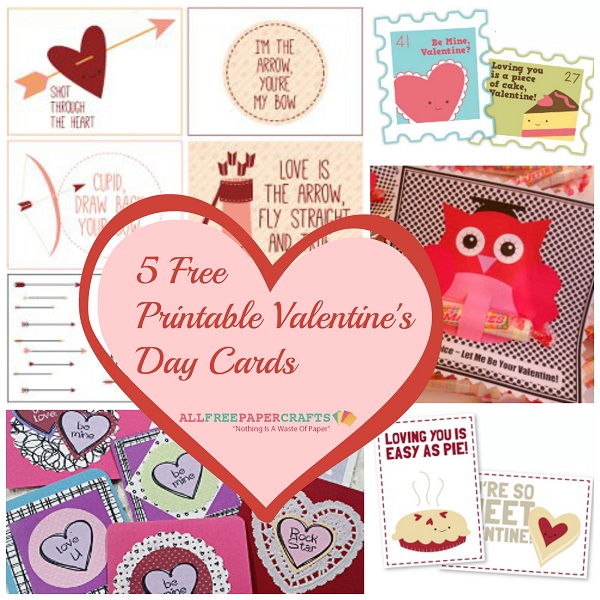 5 Free Printable Valentine's Day Cards | AllFreePaperCrafts.com