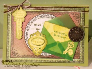 Keys and Clocks Homemade Birthday Card