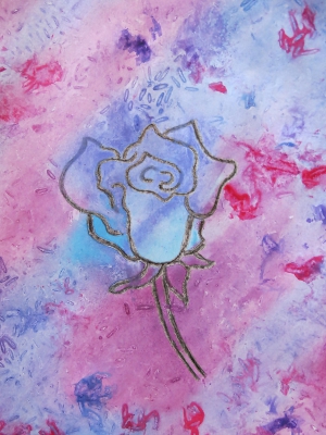 Paper Batik Rose Card