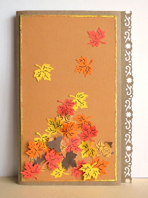 Windswept Autumn Leaves Birthday Card