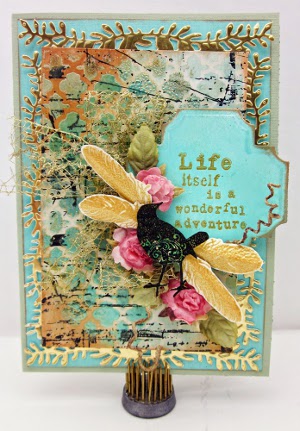 Branching Out Flowers and Feathers Mixed Media Card