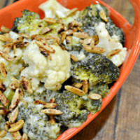 Slow Cooker Cheesy Ranch Cauliflower and Broccoli