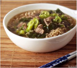 Pork and Ramen Noodle Soup
