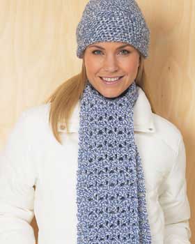 crochet blue scarf