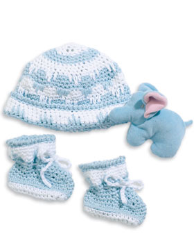 baby hat and booties crochet pattern free