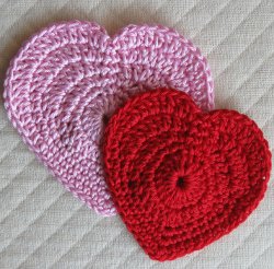 Pink & Red Crocheted Hearts