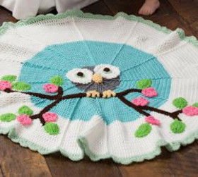Cutie Owl Crochet Baby Blanket